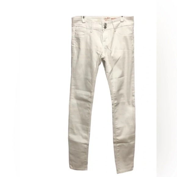 White Denim Jeans Low Waist‎ Skinny Leg Casual Pants Size 27 - Picture 2 of 9